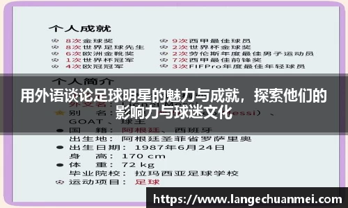 用外语谈论足球明星的魅力与成就，探索他们的影响力与球迷文化